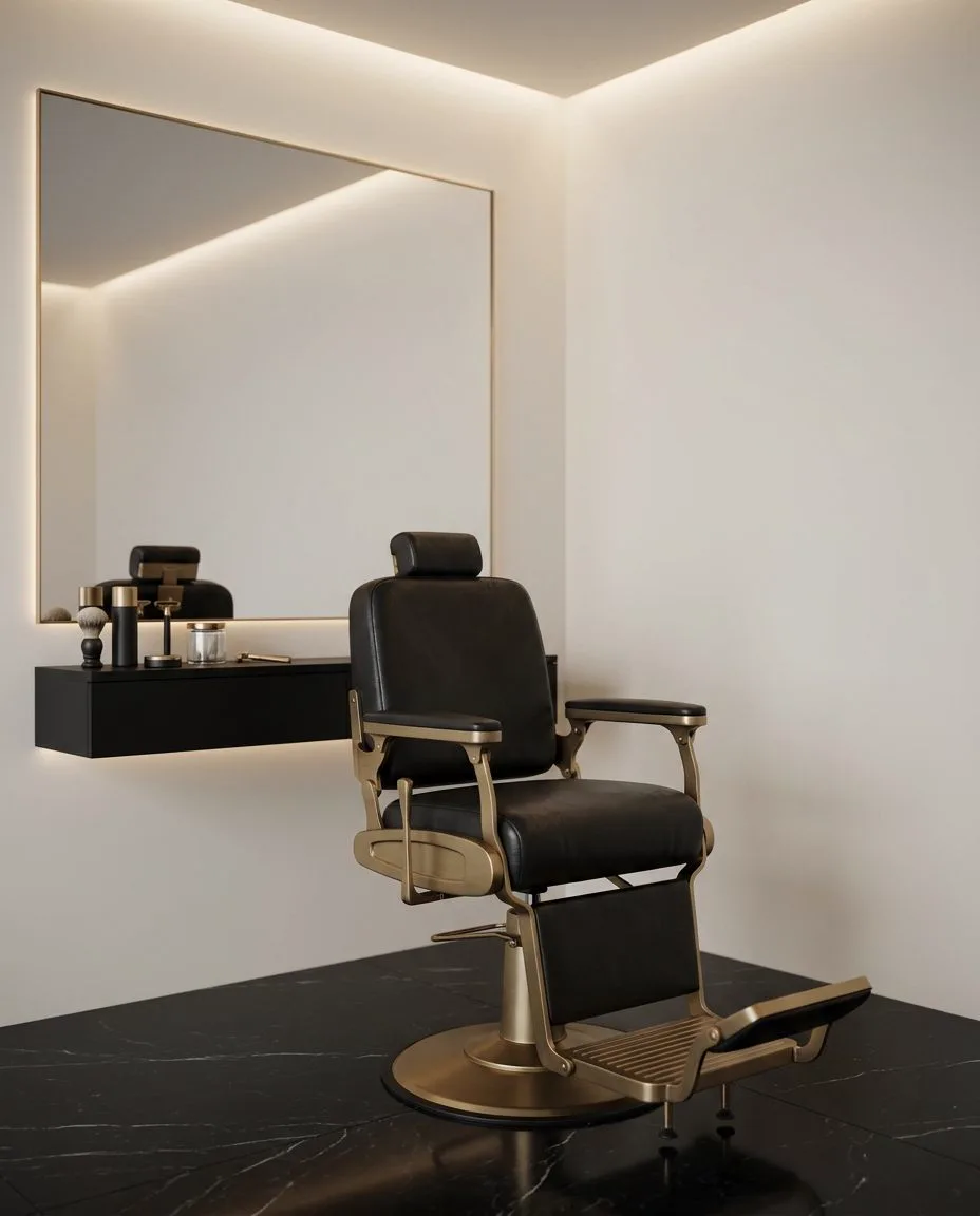 An open barber suite at Bullish Studio in Rialto