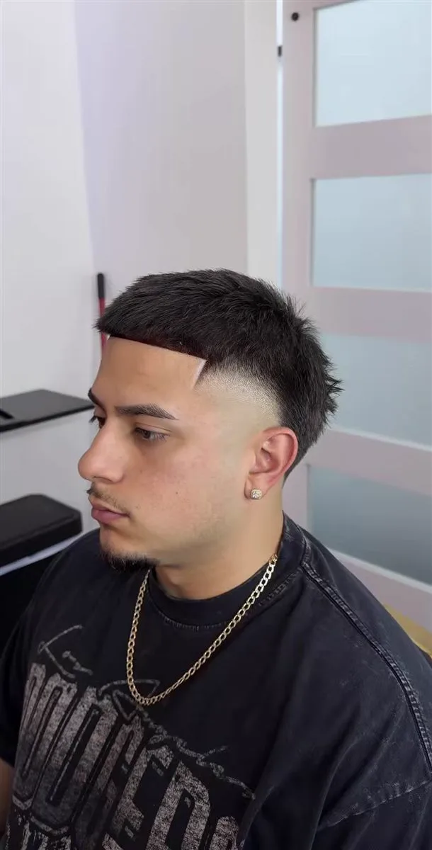 Men’s haircut before — Bullish Studio private barber suite, Rialto, CA